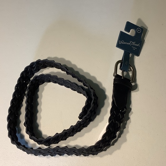 Universal Thread Accessories - Universal Thread black braided vegan leather belt, size medium NWT